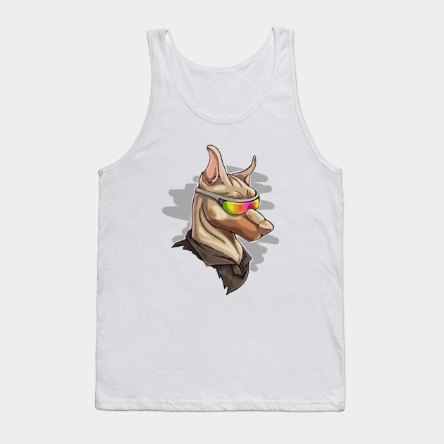 Cool Isabella Doberman with Shades Tank Top by Bamsdrawz